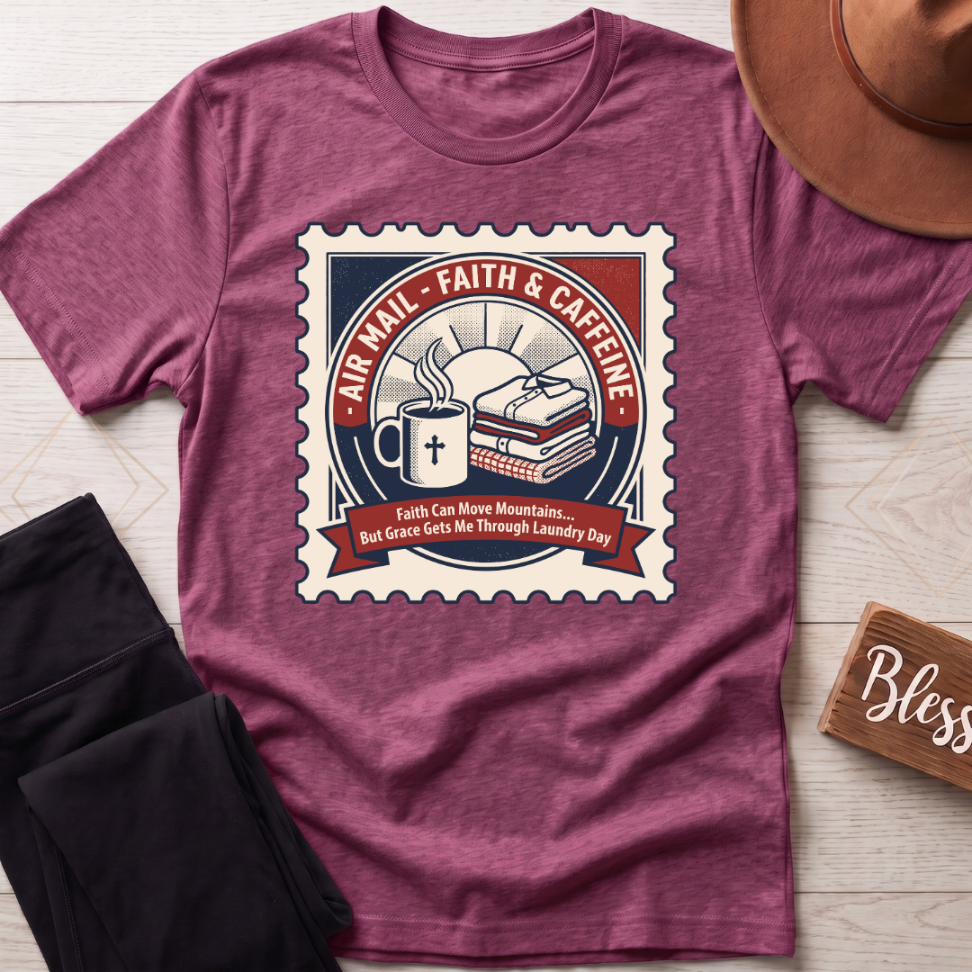 Air Mail Faith & Caffeine T-Shirt