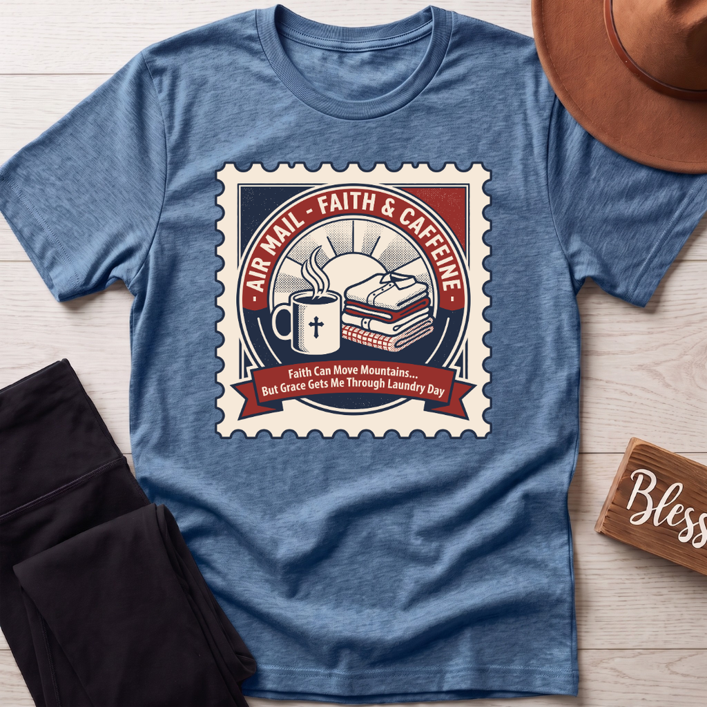 Air Mail Faith & Caffeine T-Shirt