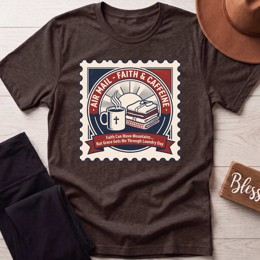 Air Mail Faith & Caffeine T-Shirt