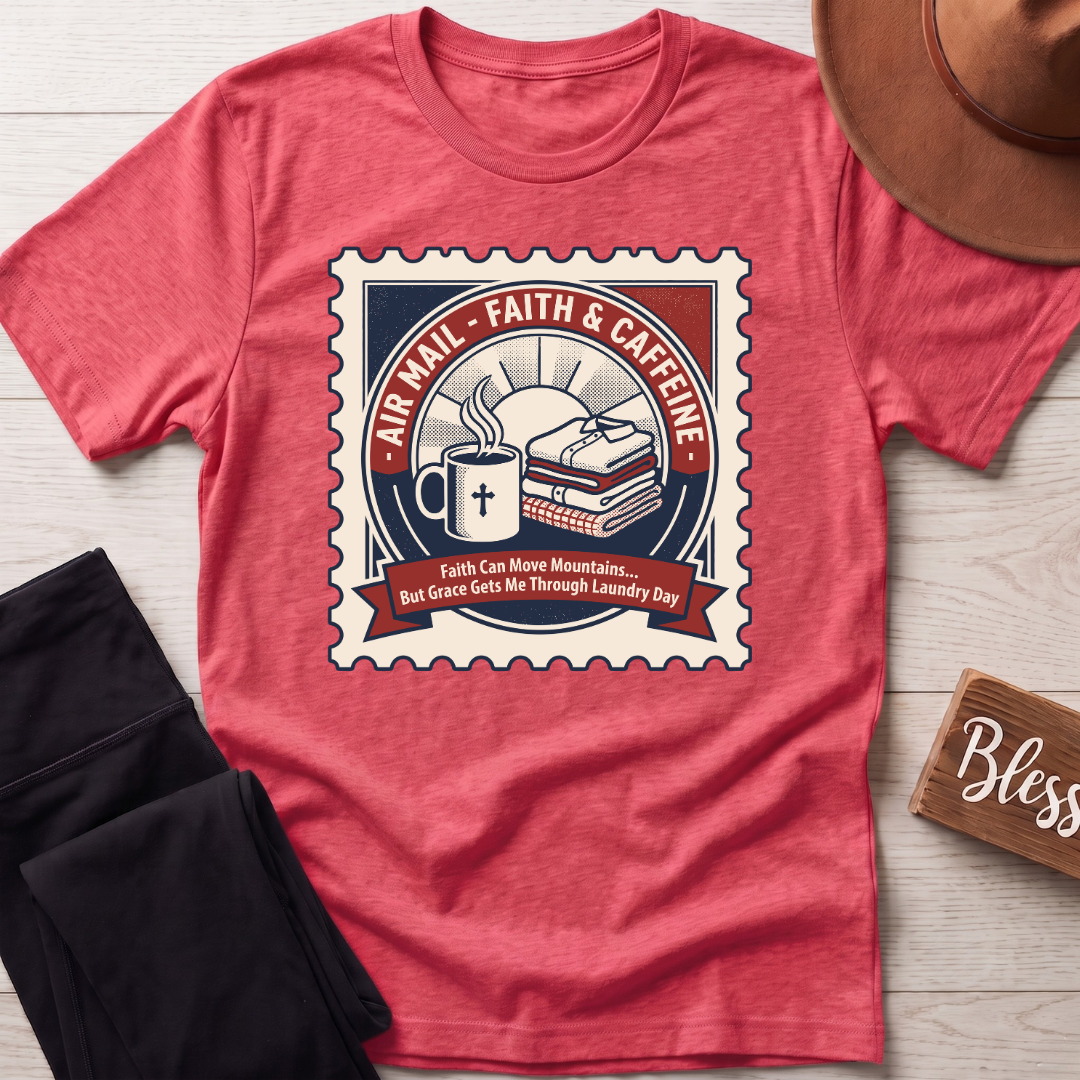 Air Mail Faith & Caffeine T-Shirt